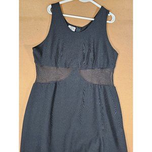 Miss California Apparel Full Length Black Dress Sides Sheer Women 3XL